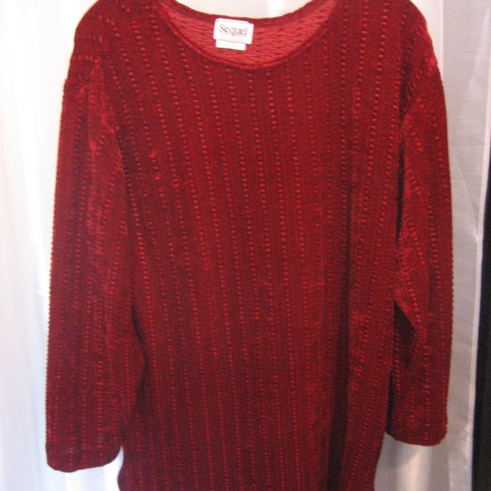 Sequel Maroon Long Sleeve Pullover Shirt Sz S NWNT